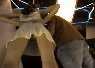 Spoiled Whore In Short White Skirt Has No Idea I Am Spying On Her