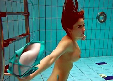 Petite Babe With Big Tits Deniska Swimming In The Pool