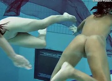 Liza And Krasula Are Very Fond Of The Pool