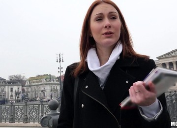 Russian Redhead Slut Picked Up By A Stranger And Mouth Fucked