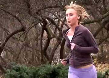 Pretty Brunette Teen Crams A Sex Toy Up Her Tight Pussy