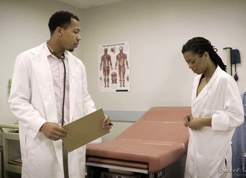 Ebony Nurse In Uniform Kira Noir Gets Intimate With Hot Blooded Doctor