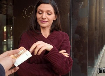 Leggy Brunette MILF Fucks For Cash