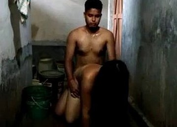 Indian Couples Having Fun In Bathroom