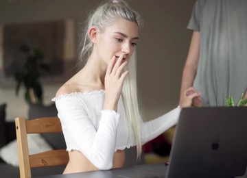 I Fucked A Teen During Zoom And Filled Her Pussy With Cream!