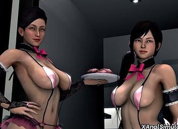 3D Threesome Teen Sex At Home