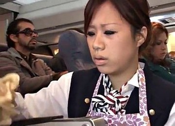 Stewardess Handjob