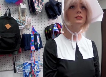 Busty Teen In Amish Suit Punished For Shoplifting By A Dick