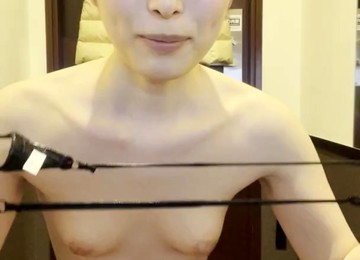 Small-titted Asian Girl In Micro Bikini Sucks And Rides Tiny Toy