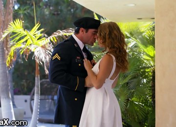 Beautiful Lady Gives A Blowjob To Her Man In Marine Corps Uniform