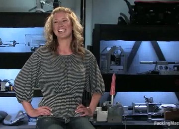 Slender Blond Chick Is Making Herself Feel Hot On A Machine
