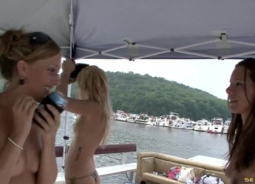 Topless Cowgirls Partying Hardcore At A Wild Bikini Party