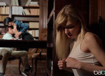 FFM Threesome In The Library With Reagan Foxx And Mackenzie Moss