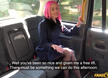 Sex In The Cab With Pink-haired Roxy Lace