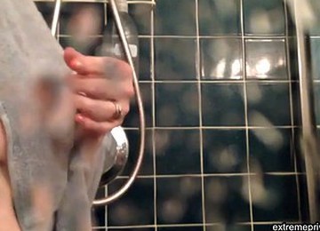 Spying On My Fat Aunt In The Shower While Jerking Off