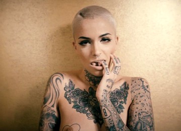 Bald Blonde Roughly Fucked And Covered In Sperm