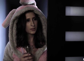 Busty Brunette Is Fucking Her Best Friends Husband, While She Is Sleeping In The Same Bed