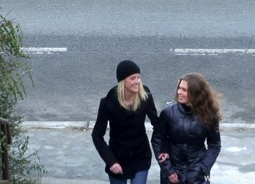 Teens Model Lingerie Then Have A Threesome With An Older Guy