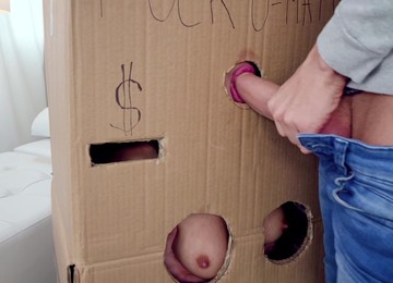 Makeshift Cardboard Gloryhole 1 - TwistysHard