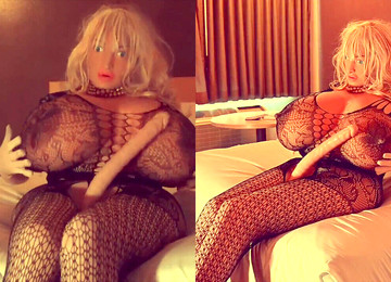 Fat Crossdresser Heels, Crossdresser Fake Breasts