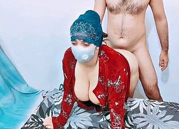 Beautiful Muslim Girl With Big Tits Fucking Doggystyle With Music