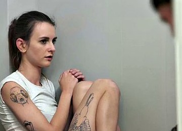 LAW4k. Tattooed Lassie Gets In Strong Hands Of Naughty Guards