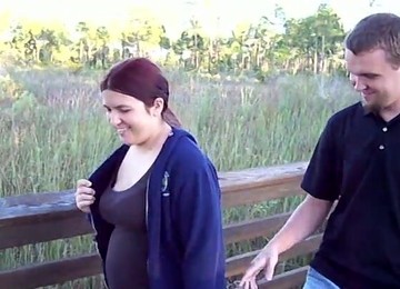 Chubby Amateur Girl Gives A Blowjob And Gets Fucked Outdoors