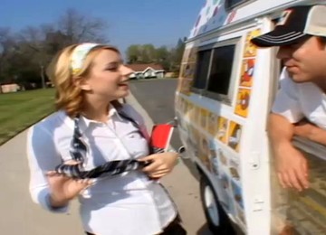 Big Cock Ice Cream Man And A Shaved Pussy Teen Have Great Sex