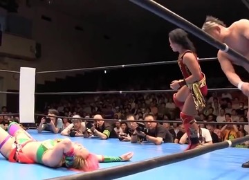 Asian Female Wrestler Gets Fucked Hard On The Stage