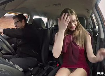 Dogging In A Car For Babe In Stockings From Her Driving Instructor