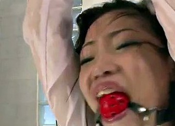 Oriental Petite Is Tied Up And Toyed