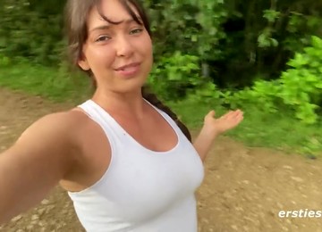 Babe Inserts Her Underwear In Her Pussy