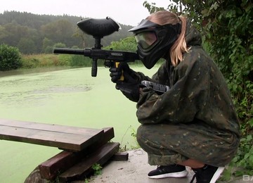 Airsoft Game Turns Into A Softcore For Two Broads