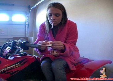 Pornstar Addison St. James Smoking Sexily In Her Bath Ribe