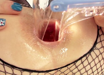 Sexy Chick Allie James In Fishnet Gets Her Tight Ass Stretched