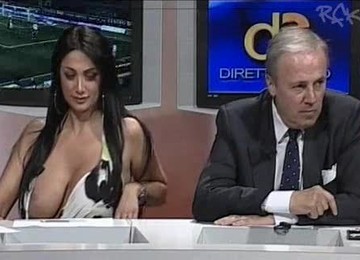 Huge Tits Girl On Italian News Program