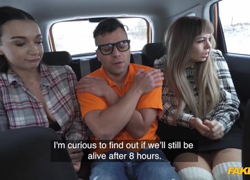 Dominno & Lady Gang Enjoys 3some In The Car