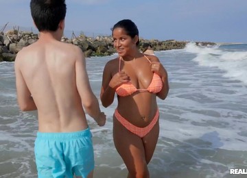 Sex On The Beach With Busty MILF Amy Amor