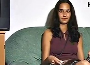 Skinny Brunette Gangbanged And Facialized At Audition