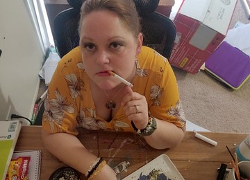 Chesty, Smoking Cigarette