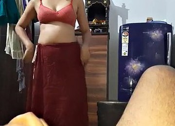 Indian Aunty In Sari Cheating On Her Husband