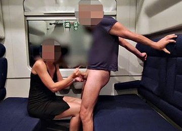 Hot Teacher Masturbates And Sucks A Students Cock On A Train Until He Cums In Her Mouth. They Risk Getting Caught  Public Se