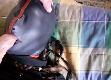 Hogtied Blowjob Girlfriend, Hogtied Amateur, Mask