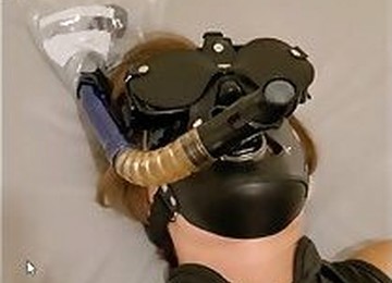 Tied In Scuba Mask And Breath Control With Plastic Bag
