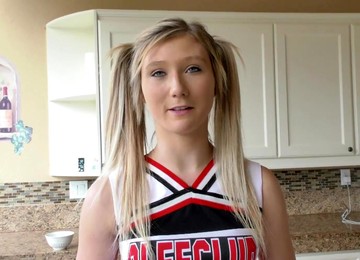 Cheerleader April Aniston Lifts Her Miniskirt To Be Fucked Good