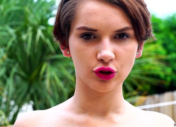 Dirty Neighbor Natalie Porkman Enjoys Fingering Her Pussy In Outdoors