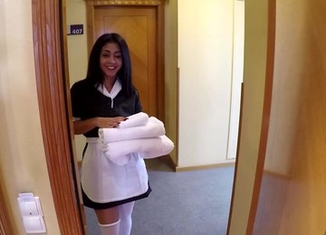 Hairy Maid Drops Her Uniform To Ride A Large Dick In POV Video