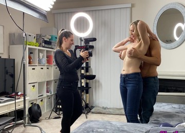 FFM Threesome On The Sofa With Lilly James & Suzanne Ferrari