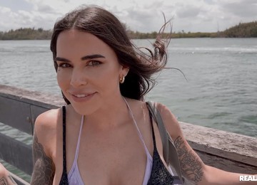 Brunette Suttin With Big Boobs Receives Cum In Mouth After Sex