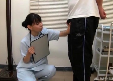 Lucky Man Gets His Dick Pleasured By A Naughty Japanese Nurse